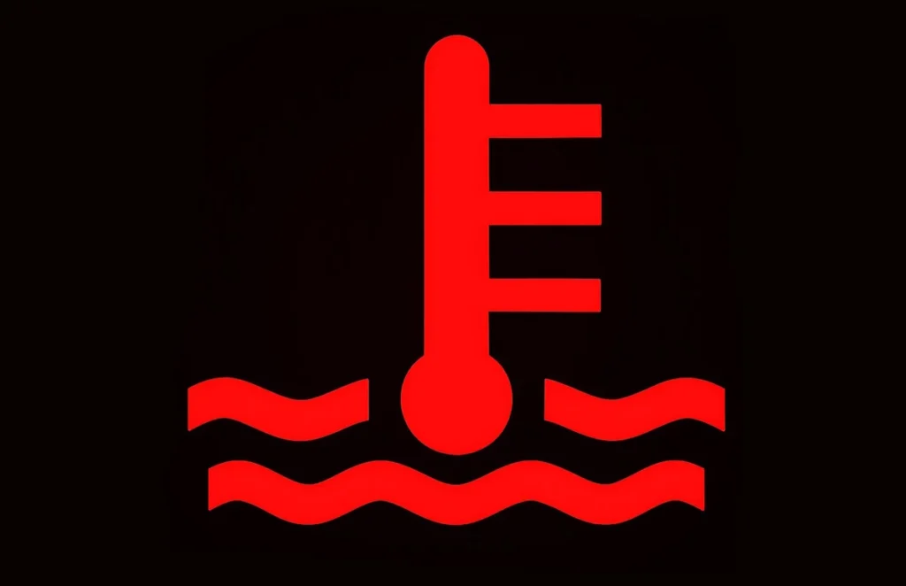 red thermometer light on dashboard